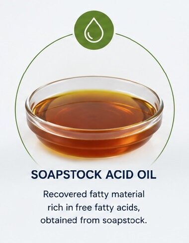 Soapstock acid oil is a recovered fatty material rich in free fatty acids, obtained from soapstock and used as a raw material for soap manufacturing.