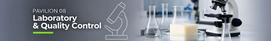 Laboratory equipment for soap manufacturing at the SoapWorld Expo exhibition.